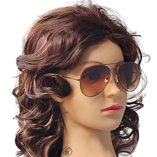 Fako Sunglasses® - Piloten Zonnebril - Pilotenbril - Piloot Zonnebril - Heren Zonnebril - Dames Zonnebril - Bruin van Fako Sunglasses® — afbeelding 4