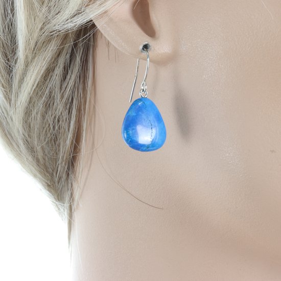 Behave – Boucles d'oreilles femme – Natuursteen bleue – Style bohème