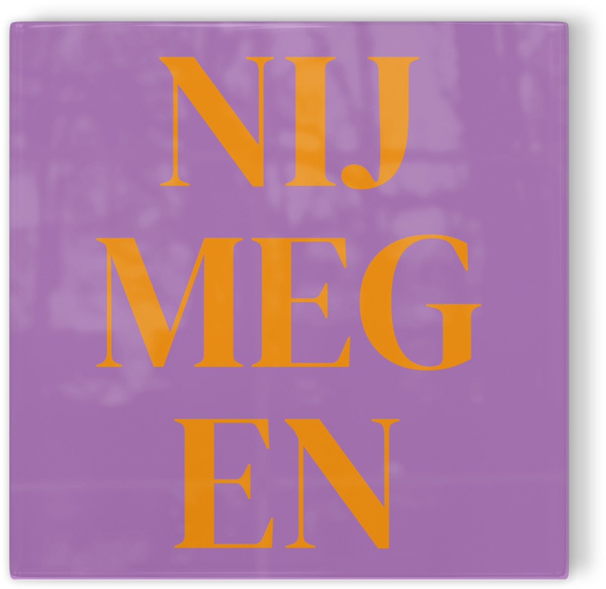 Tegeltje Nijmegen - paars oranje - tegeltje stad - tegeltje met tekst