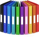 ACROPAQ - 10 x Ringmap 2 ringen - Ringband A4 met rug etiketen, Rug breedte 3,5 cm, Regenboog, 'Natuur' Kleurencollectie - Ordner A4, Ordners 2 rings A4, Ringmap 2 ringen