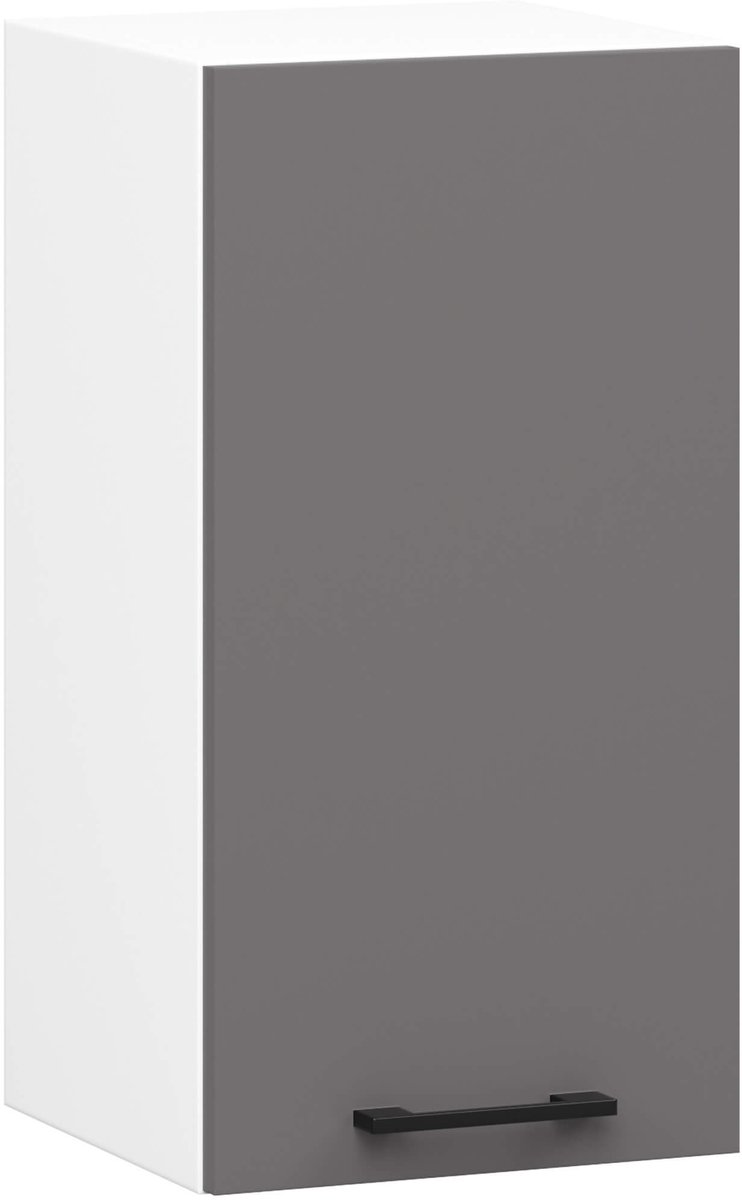 Akord Keukenkast modulaire OLIWIA W30 met 1 Deur / Hangkast / Bovenkast / AKORD Furniture Factory / Wit - Grafietgrijs / 30 x 58 x 30 cm