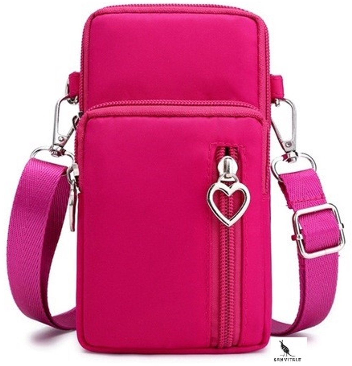 San Vitale® - Casual telefoon tas - Schoudertasje - Telefoontasje - Heuptas - Wandel/Sport/Mobiele Telefoon/Smartphone - Hot Pink