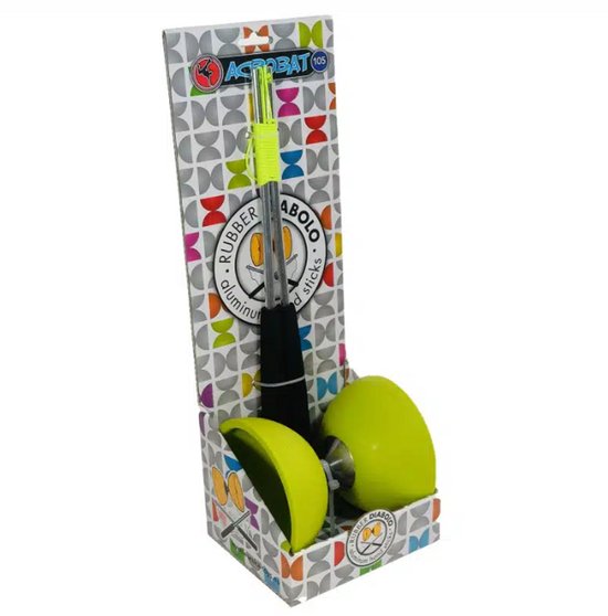 Diabolo vert clair avec baguettes en aluminium - diamètre 105 mm