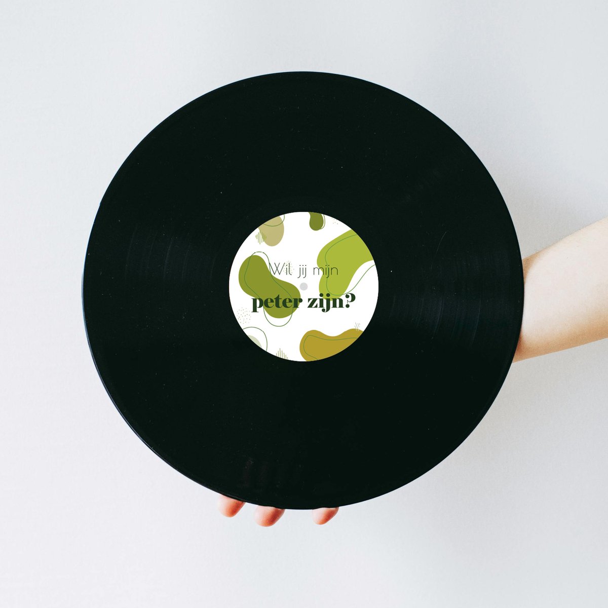 Vinylplaat - Lp - Vinyl plaat - Muziek cadeau - Peter vragen - Wil jij mijn peter zijn - Peter vragen cadeau - Abstract green design