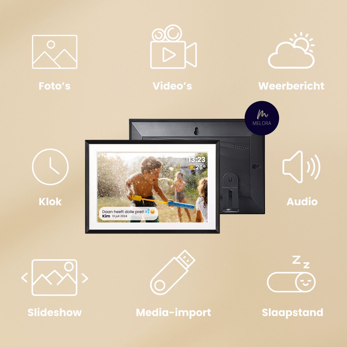 Melora Digitale Fotolijst met WiFi - 10.1 inch - 32 GB thumbnail 4