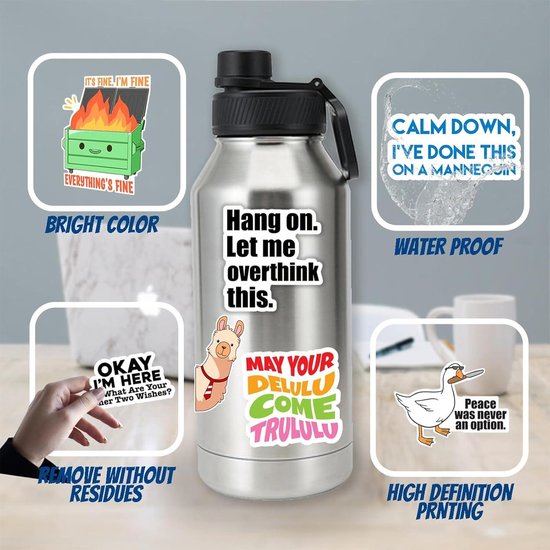 Mrltau 130 Stuks Grappige Sticker Set, Waterdicht PVC Materiaal