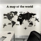 Acryl 3D Wereldkaart Muurschildering - Stickers Achtergrond Kunst Decoratie - Muurstickers Voor Kantoor - Studie - Woonkamer - Slaapkamer Thuis - Decor Poster