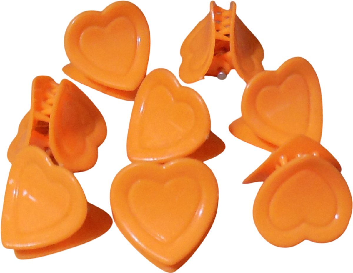 Haarklemmetjes hartjes-figuur oranje - Koningsdag