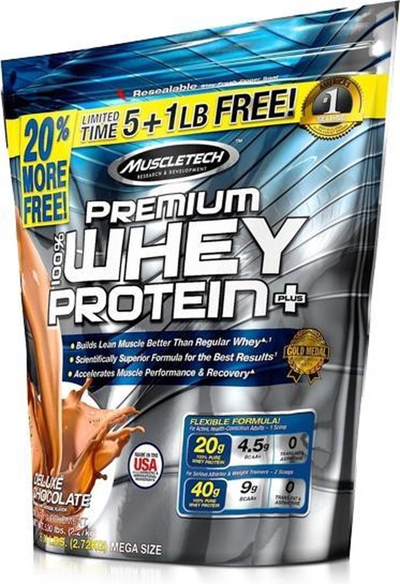 Muscletech Premium Whey Protein - Eiwitpoeder / Eiwitshake - 2721 gram - Deluxe Vanille. - MuscleTech