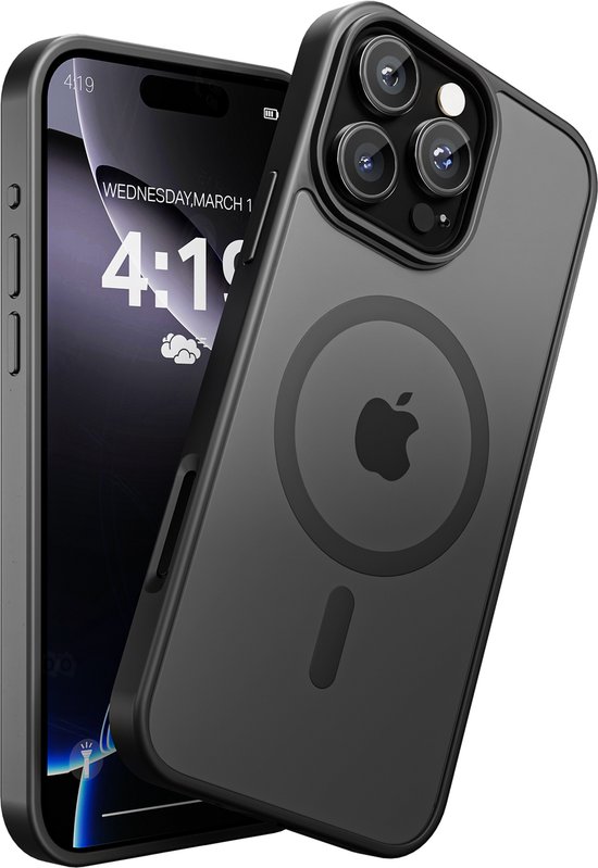 My Case Zwart Hoesje geschikt voor iPhone 16 Pro MagSafe – Slank, Sterk & MagSafe-Klaar