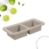 Foodcube – Boîte de préparation de repas – Boîte de congélation – Boîte de conservation – Plateau de congélation 100 % silicone avec couvercle – Sans BPA – Congélateur, micro-ondes, four et lave-vaisselle – 2x 500 ml – Sable