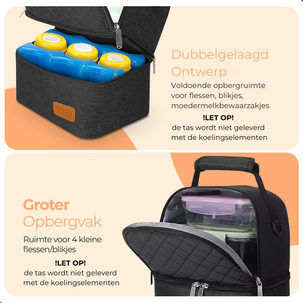 Goodston - Kolftas - Moedermelk tas - Moedermelk koeltas - Koeltas - Babyfles koeltas - Babymelk koelen - koeltas borstvoeding - Luiertas - Luiertassen - Rugtas dames - Rugtas meisje - Rugtassen - Zwart – foto 5