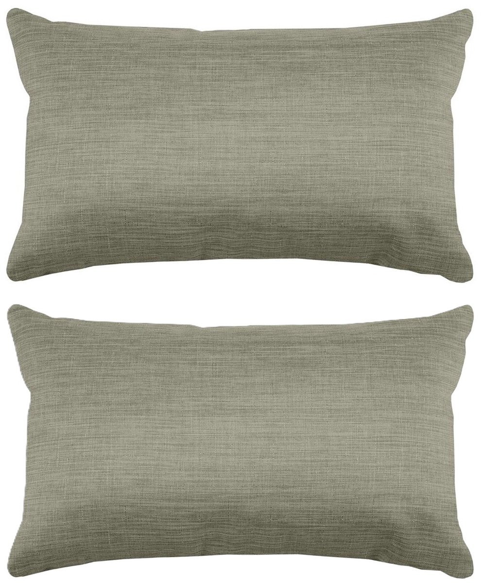 Stof Textile sierkussen Bea - 2x - groen - 30 x 50 cm - bank kussens - zitkussens - binnen/buiten - polyester