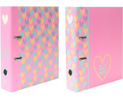 Kangaro ordner - B'LOG HEARTS - formaat A4 - 2-rings - 2 stuks - AN-124095-A