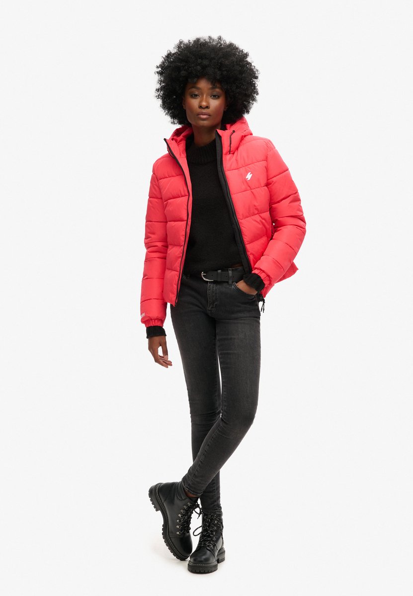 Superdry Hooded Spirit Sports Puffer Dames Jas Active Roze