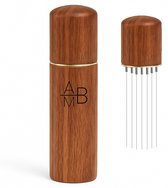 Adore Maison Barista Koffie Verdeler - Lichtbruin - Espresso distributeur - Espresso Verdeler – Koffie Distributeur – Coffee Distributor – Accessoires voor Espressomachines – Luxe Houten Design met Gouden Rand – Perfecte Espresso Puck Distributie