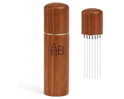 Adore Maison Barista Koffie Verdeler - Lichtbruin - Espresso distributeur - Espresso Verdeler – Koffie Distributeur – Coffee Distributor – Accessoires voor Espressomachines – Luxe Houten Design met Gouden Rand – Perfecte Espresso Puck Distributie