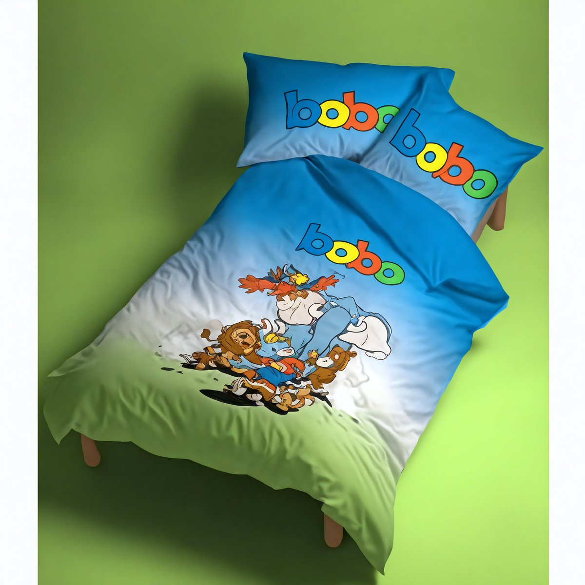 Dekbedovertrek Bobo Dieren - blauw - 1-persoons (140x200/220 cm + 1 sloop)