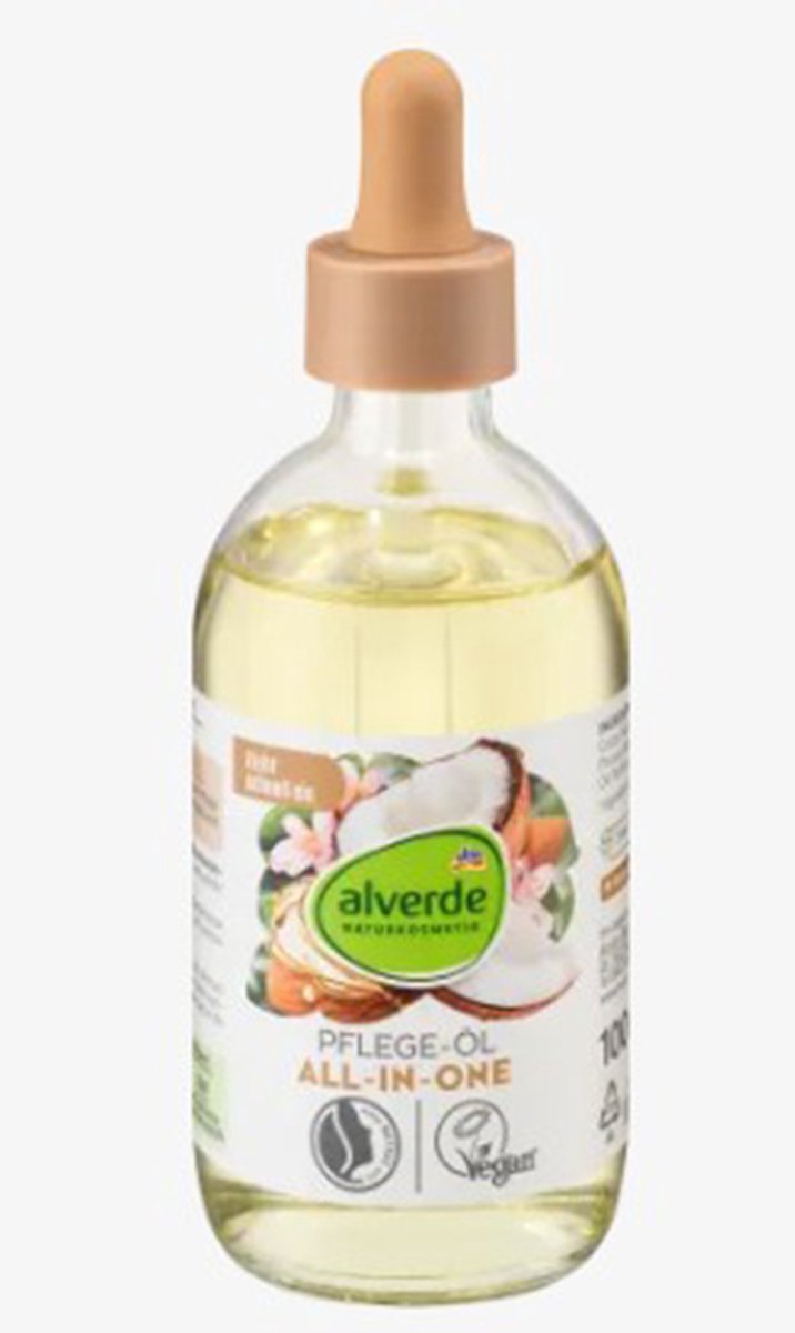 Alverde Natural Beauty Care Olie, Biologisch - Organisch, rijk voedende olie voor lichaam en gezicht, met amandel- en kokosnoot bestanddelen