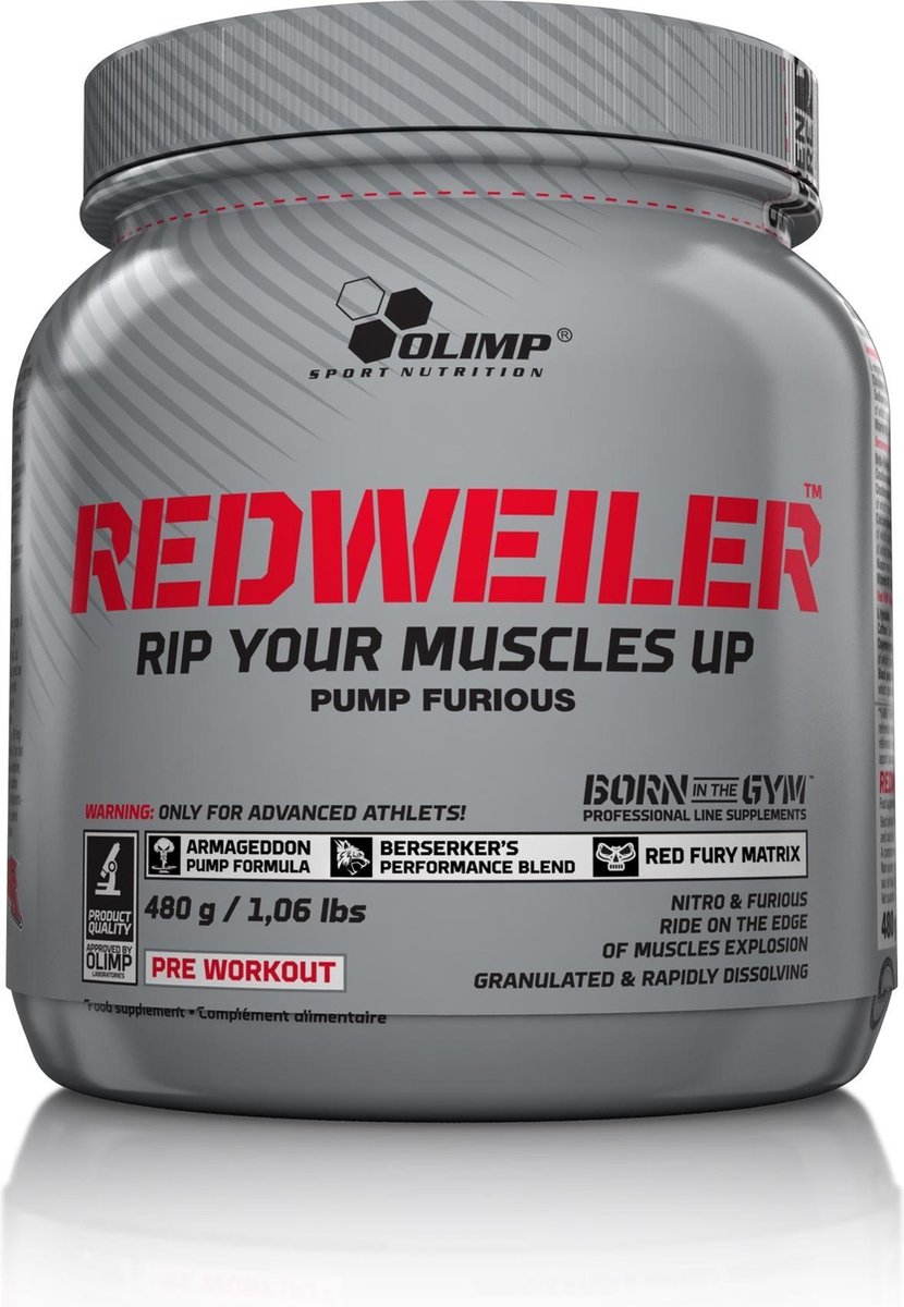 Goedkoopste Olimp Supplements Redweiler - Pre-Workout - Blueberry Madness - 480 gram
