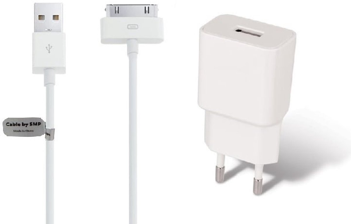 OneOne 2A lader + 2,0m USB kabel. Universele oplader adapter past op Apple iPhone 3G, 3Gs, iPhone 4, 4s, iPad 1, iPad 2, iPad 3, iPod Classic, iPod Mini, iPod Nano 1, 2, 3, 4, 5, 6, iPod Touch 1, 2, 3, 4