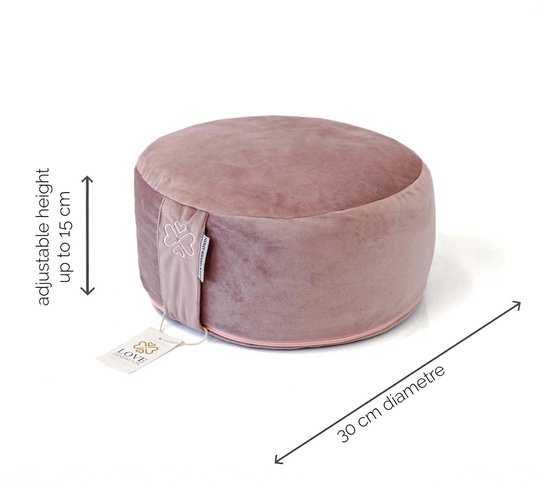 Love Generation - Meditatiekussen - Rond - Velvet - Roze van Love Generation — afbeelding 5