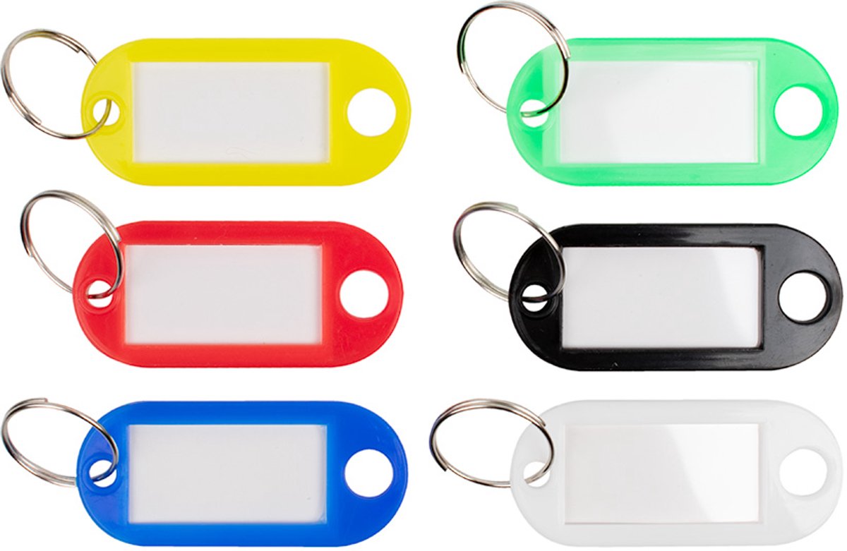 Sleutellabels | Sleutelhangers | 6 stuks | Diverse kleuren