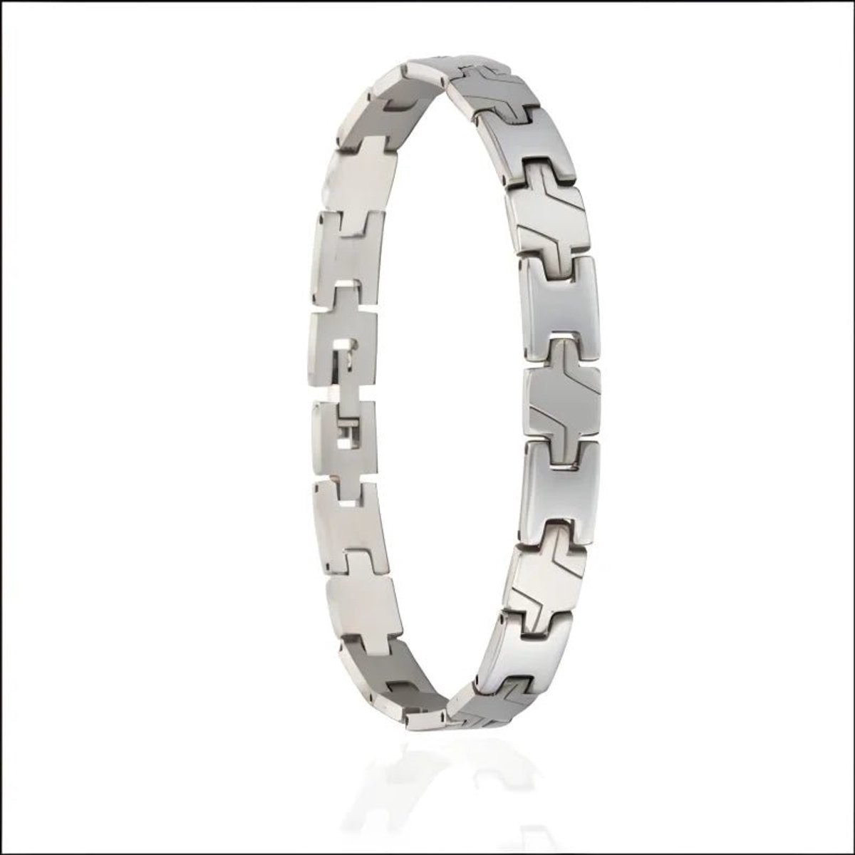 Aramat Jewels | Armbanden | Stoere Stalen Armband Zilver 21cm | | | |9mm | Staal | Volwassenen | Verkleurd niet