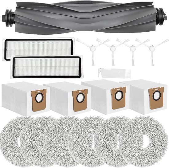 Foto: Geschikt voor toepasselijke vervangende accessoires voor xiaomi x20 x10 voor dreame l10s pro gen 2 l10s ultra l10 ultra l10 prime robotstofzuiger rolborstels 6 doek 4 stofzakken 4 borstels