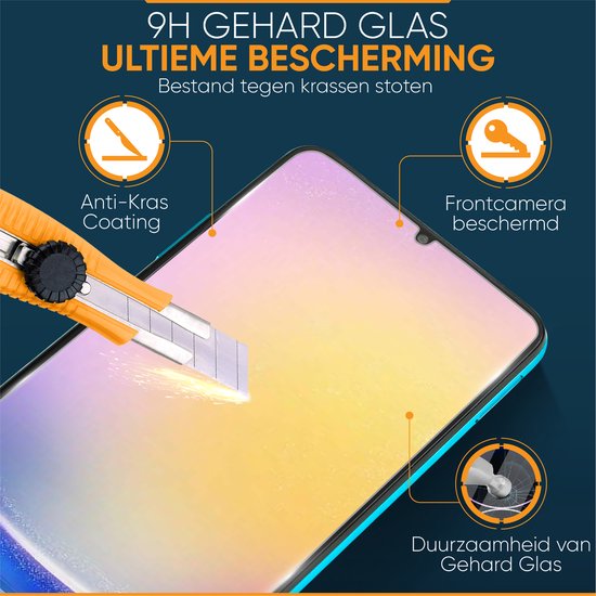 Protection d'écran pour Samsung Galaxy A15 - Avec outil d'alignement - Verre trempé - Protection d'écran en Tempered Glass - 3 pièces