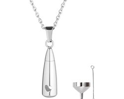 Luxe Ashanger - met Ketting (55 cm) - Voor As, Haren of Parfum - Assieraad - As Ketting - Gedenksieraad - Urn - As Hanger - Incl. As vuller en Opbergzakje - Cute Drop
