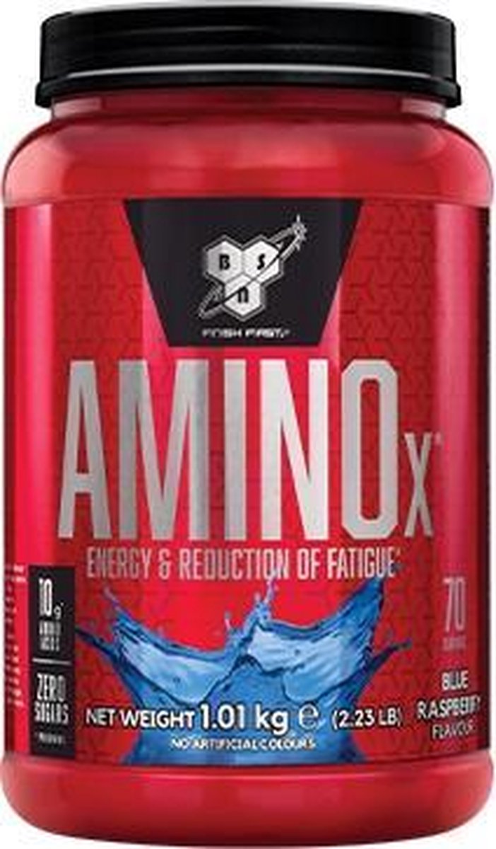 Goedkoopste BSN Amino X – BCAA Poeder – Blue Raspberry - Aminozuren Compleet - Suikervrij – 70 doseringen (1015 gram