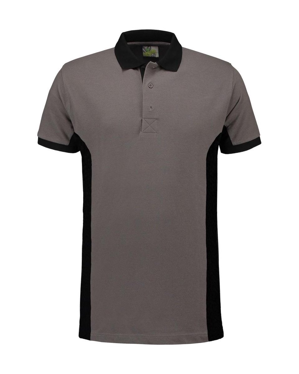 Lemon & Soda workwear contrast polo in de kleur pearl grey met zwart in de maat L