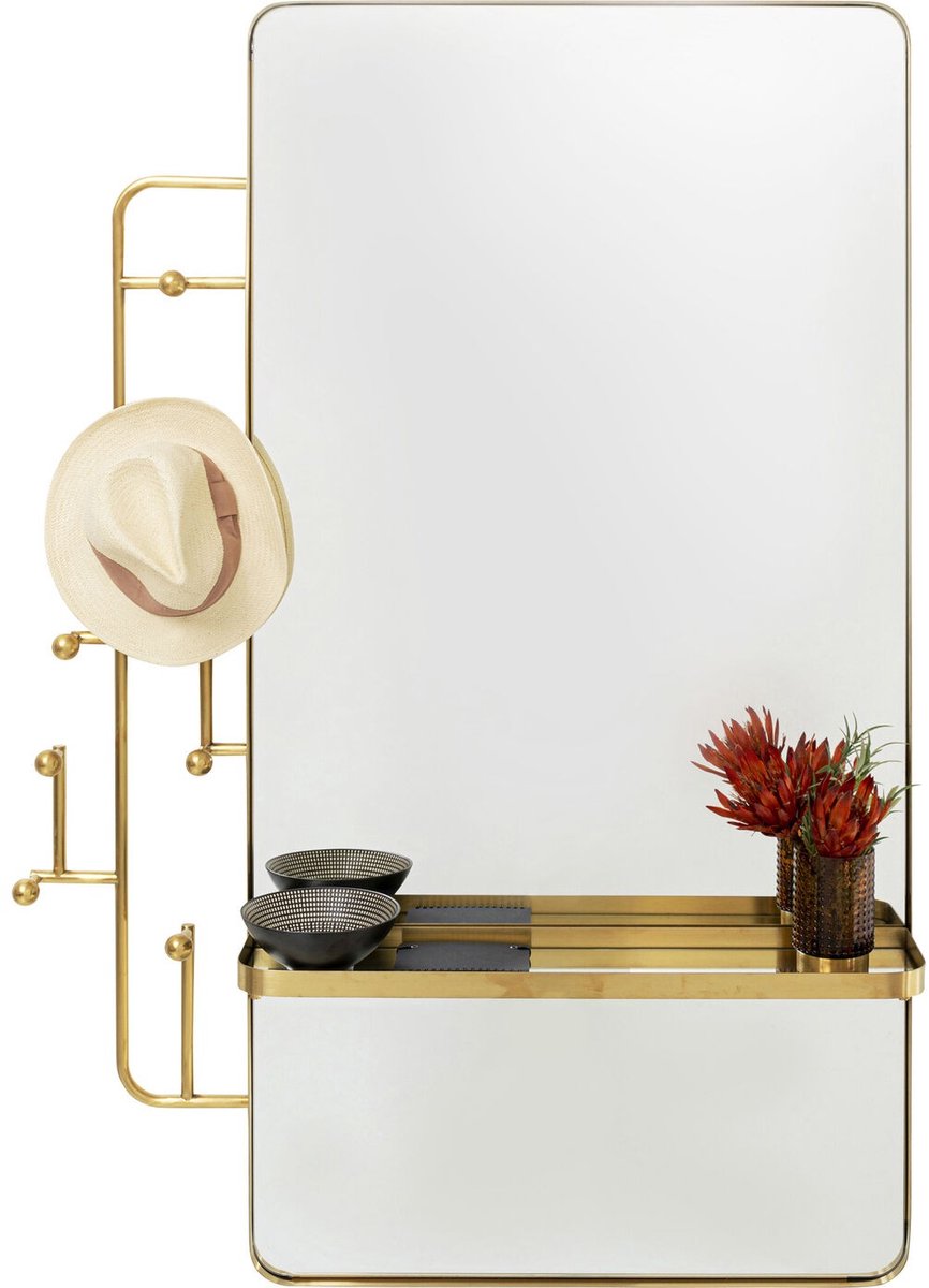 Kapstok Spiegel Tristan 150x76cm goud Kare Design