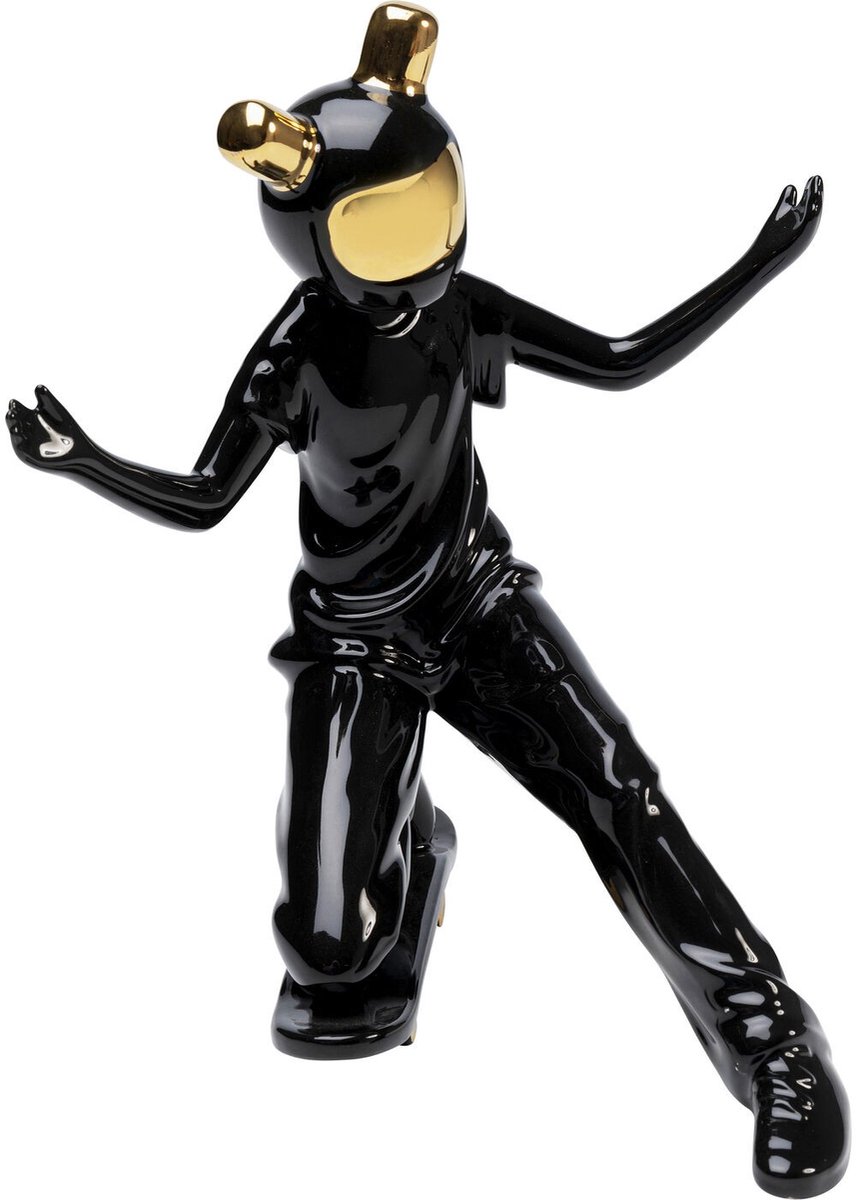 Kare Decofiguur Skating Astronaut Black 21cm Zwart