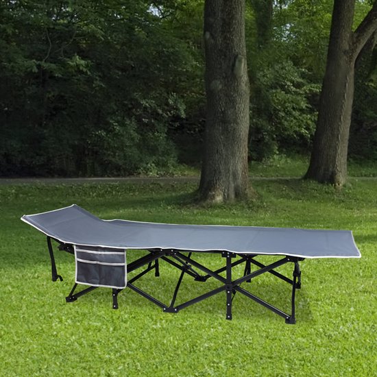 NAIZY Veldbed, inklapbaar, 190 x 62 x 38 cm, campingbed incl. draagtas en zijzak, opvouwbaar reisbed, max. 250 kg belastbaar, logeerbed, opklapbed van NAIZY — afbeelding 5