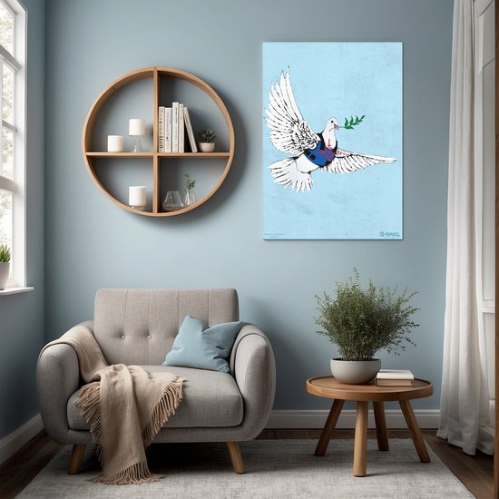 Banksy Graffiti - Canvas Schilderij 64x90 cm - Schilderijen Woonkamer