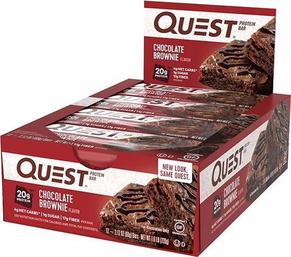 Goedkoopste Quest Nutrition Quest Bar - Eiwitreep - 1 doos (12 eiwitrepen) - Chocolade Brownie
