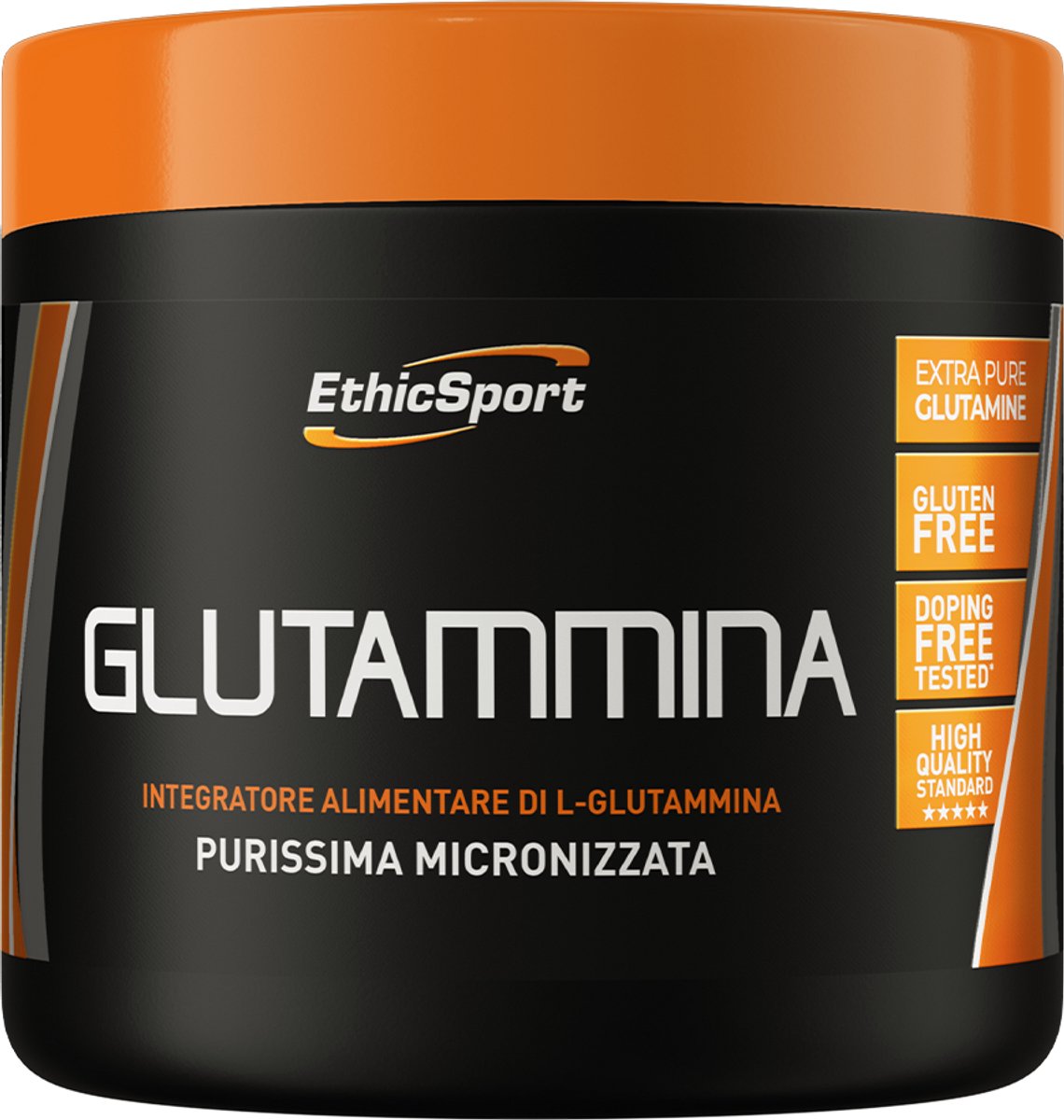 EthicSport Glutammina 300 g natural - 100% L-glutamine - vrij van anabole stoffen, stimulerende middelen, SARMs en gluten - getest door onafhankelijke laboratoria op microbiologische veiligheid