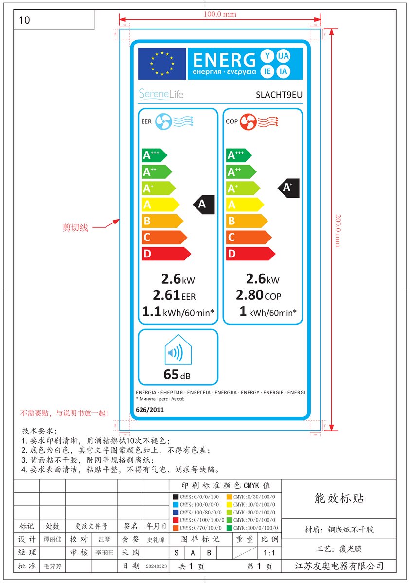 Afbeelding 2 van Serenelife Mobiele Airco, 9.000 BTU Draagbare 3-in-1