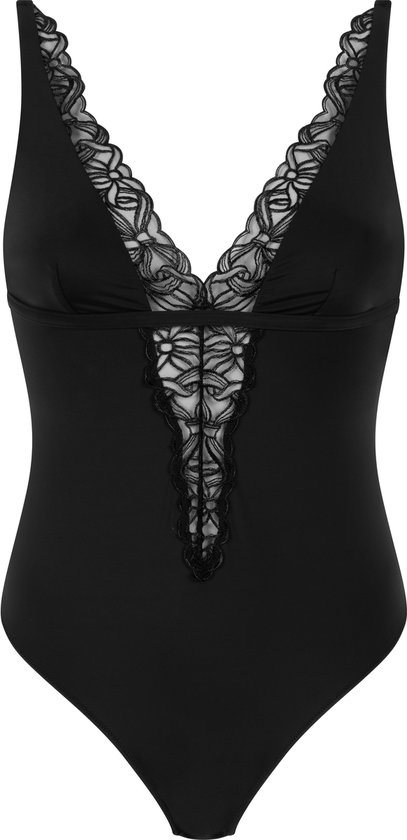 Body Dentelle Noir Hunkemöller Taille S – Dos Nu Et Motif Floral