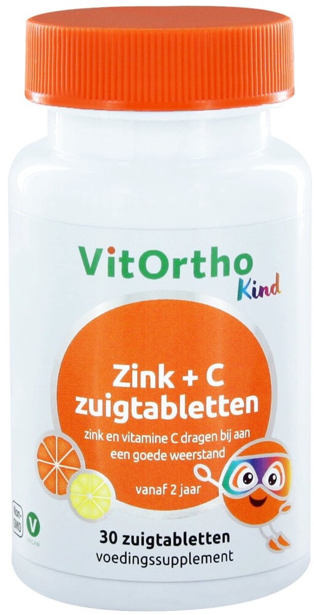 Vitortho - Zink & C Kind - 2 x 30 zuigtabletten - Voordeelverpakking