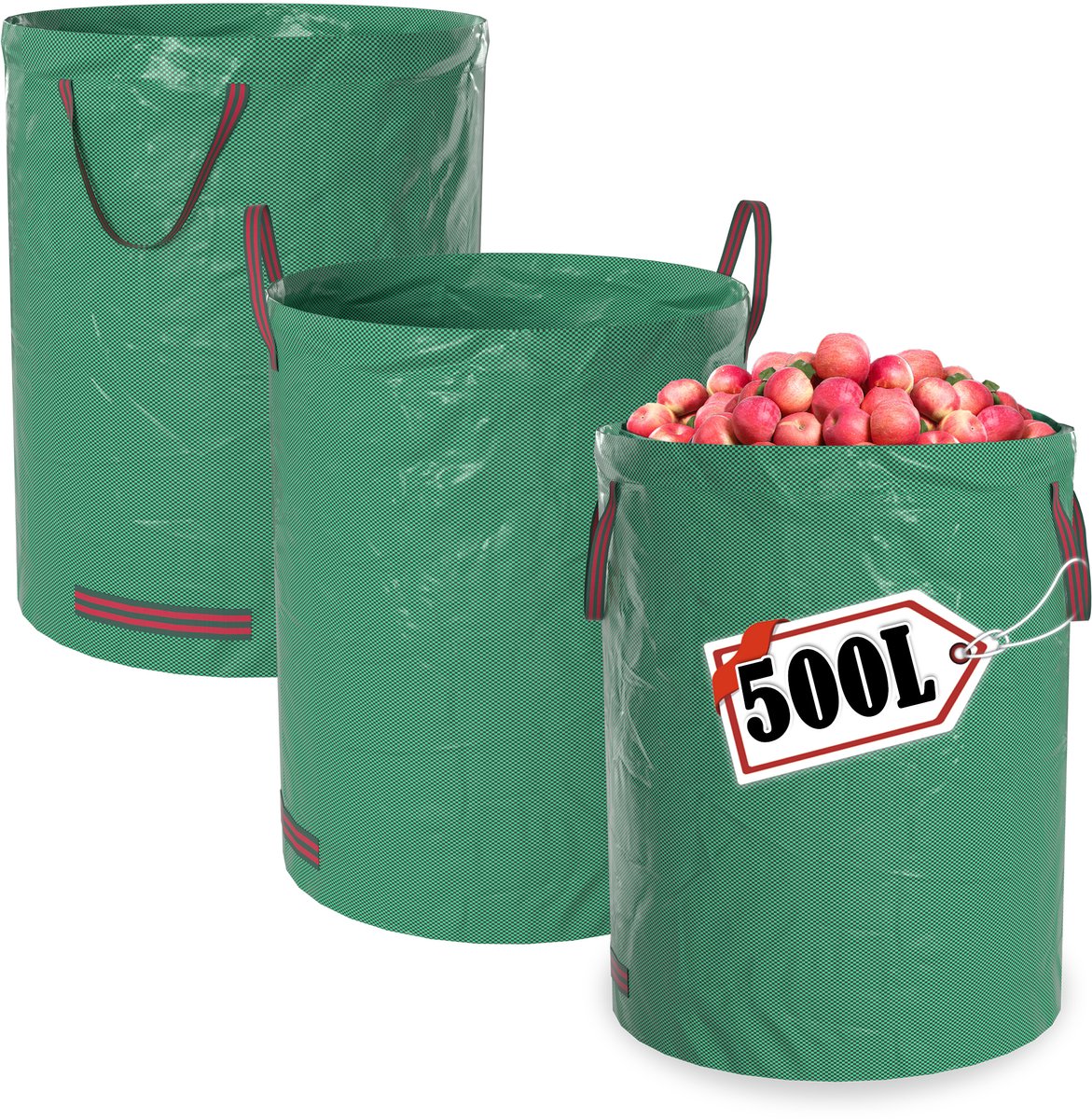 COM-FOUR® 3x tuinafvalzakken XL - opvouwbare tuinzak met handgrepen - scheurvaste vouwbak voor COM-FOUR® 3x tuinafvalzakken XL - opvouwbare tuinzak met handgrepen - scheurvaste vouwbak voor