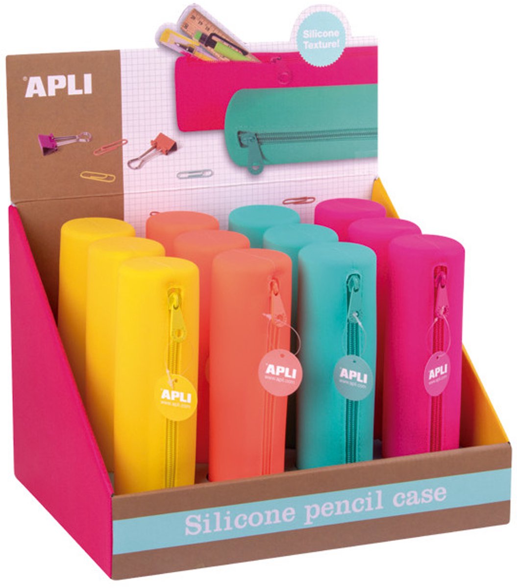 APLI Kids etui siliconen soft fluo - flexibel en waterbestendig.