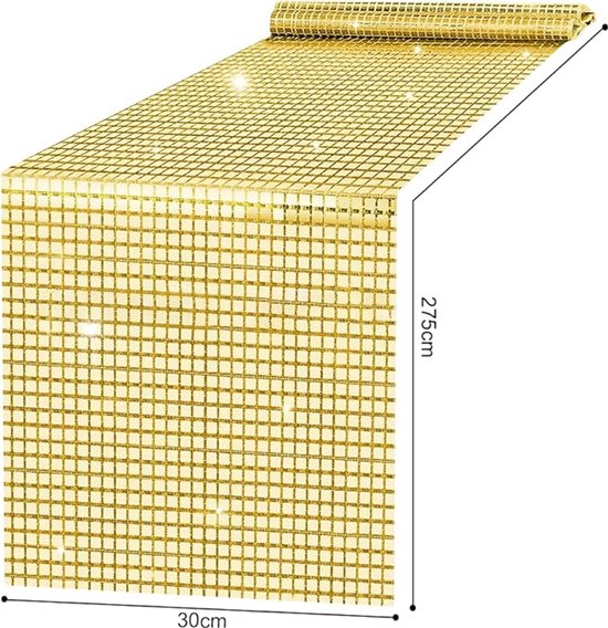 30 x 180cm gouden roségouden pailletten tafelloper