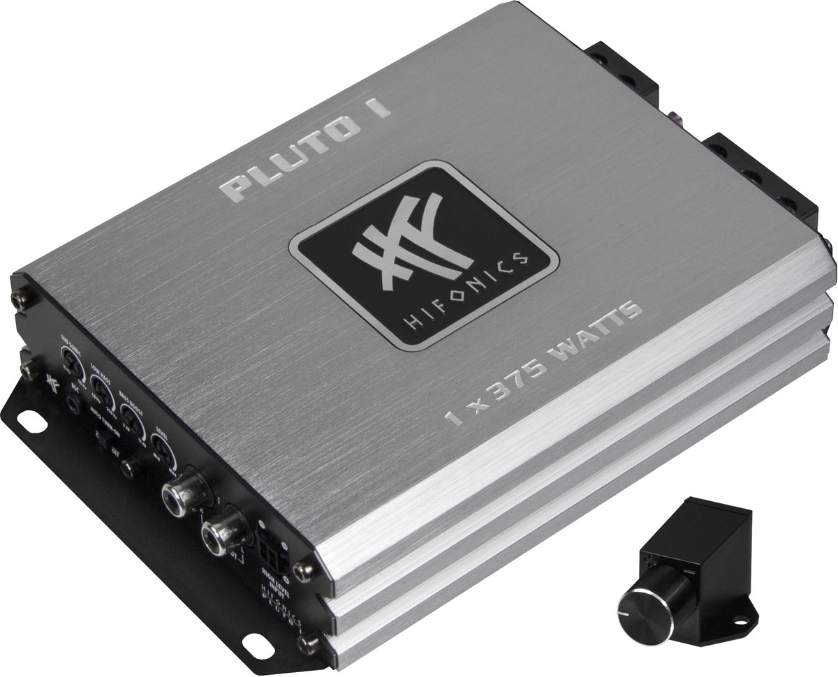 Hifonics Pluto 1 = monoblok versterker - digitaal - 225/375 Watt RMS vermogen bij 4/2 Ohm - compact met bas-remote-unit