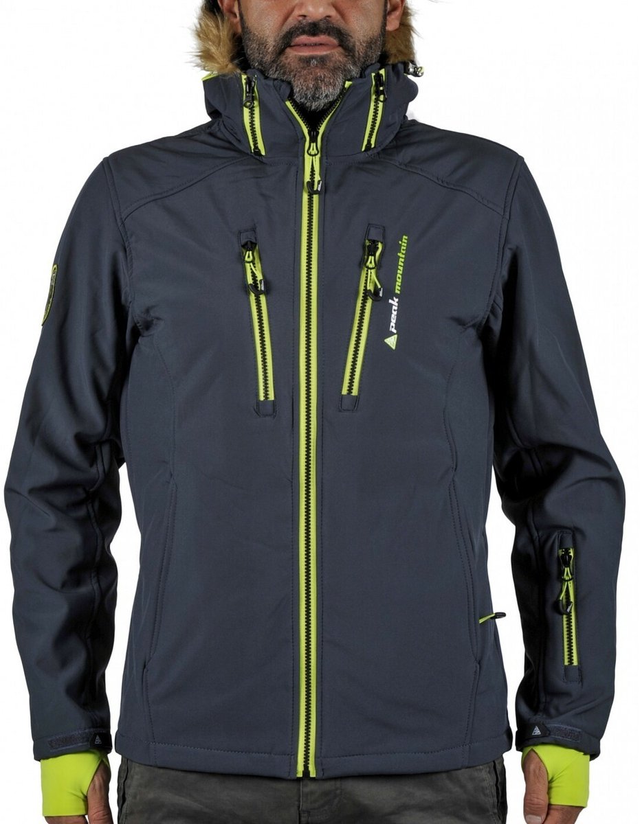 Softshell jas met nepbont Peak Mountain Casada Grijs