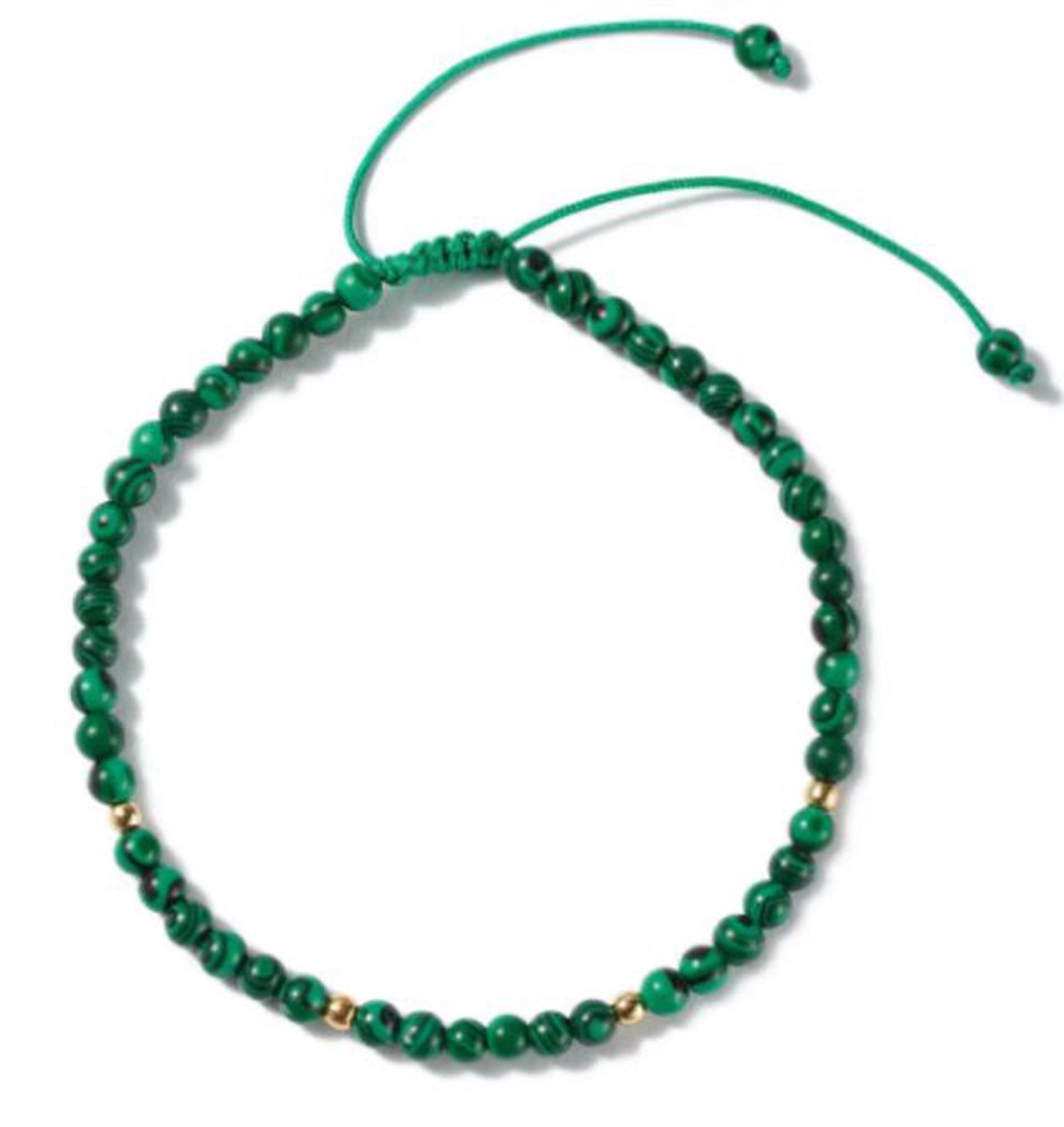 JP Family Jewelry - Enkelband - Edelsteen - Malachiet - Verstelbaar