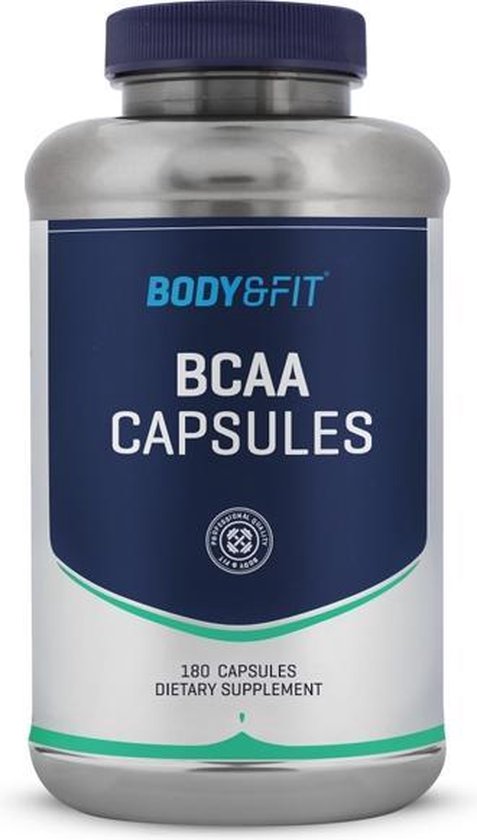 Body & Fit Vegan BCAA Capsules - Aminozuren - 180 Veggie Caps - 1 Pot