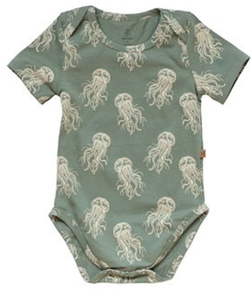 MXM Baby Romper- Korte mouwen- groen- Katoen- Stretch- print- maat 50